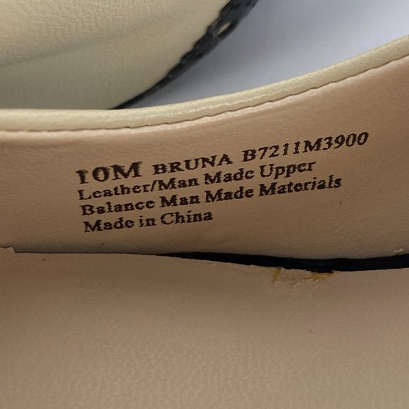 Franco Sarto Shoes Size 10‎ Ivory Black Bruna Leather Wing Tip Peep Toe Pump - Picture 13 of 13